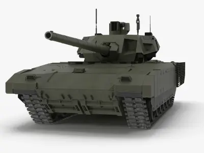 T-14 Armata Green Clean No Logo Low-poly 3D model