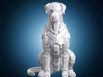Robotic Hound Dog Statue 3D Print Model 3D print model