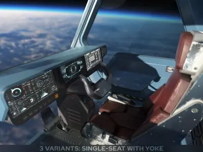 Sci Fi Fighter Cockpit 8 Low-poly 3D model