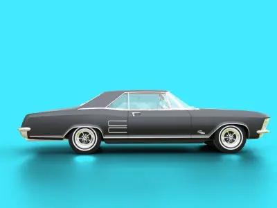 Buicj Riviera classic 3d model Low-poly 3D model