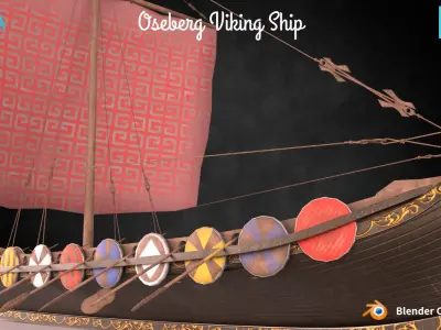 Oseberg Viking Ship Low-poly 3D model Low-poly 3D model