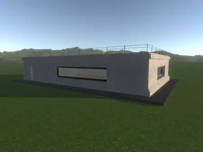 Military Control Building - Game Ready 3D Model PBR Low Poly Low-poly 3D model