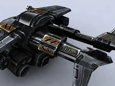 3DRT - Sci-Fi Gunship 1  Low-poly 3D model