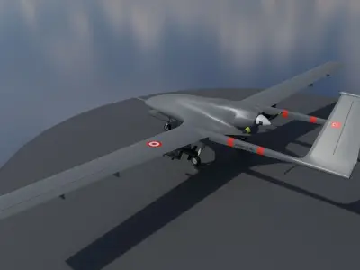 Bayraktar TB2 Turkish Unmanned Aerial Vehicle UAV Low-poly 3D model