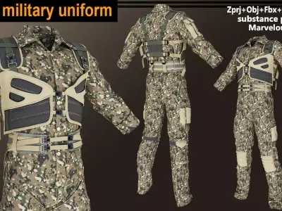 men military uniform 3D model