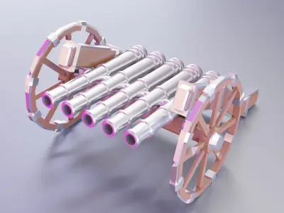 Medieval free low-poly cannons Free low-poly 3D model