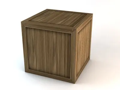3 Wooden Crates Low-poly 3D model