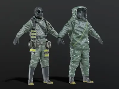 HAZMAT NBC Suit Rigged 3D model