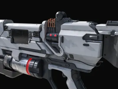 SciFi Rifle - AAA PBR Low-poly 3D model