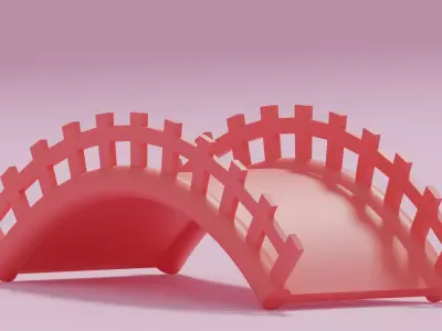 Cartoon Cute Bridge Low-poly 3D model