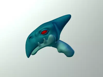 Cartoon Pterodactylus Head  3D model