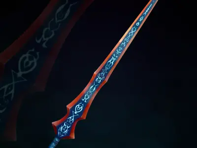 Handpainted Fantasy Sword  Low-poly 3D model