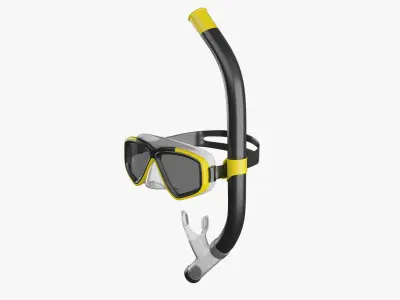 Scuba Collection pair of snorkel and goggles 3D model