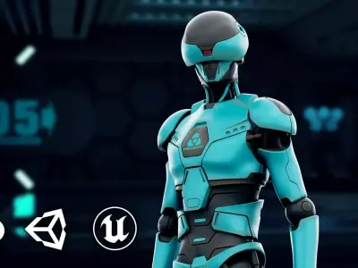 CYBORGTOPIA B-24 Rigged for Unreal Engine - Unity - MIXAMO 3D model