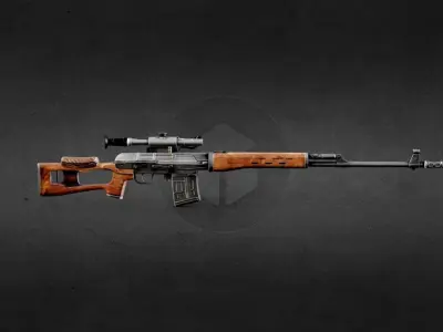 Dragunov SVD PBR Low-poly 3D model