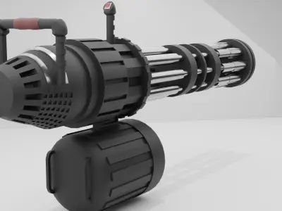 Minigun gun with handle Free 3D model