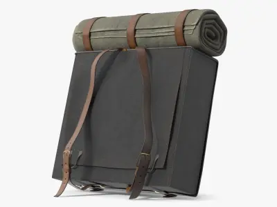 74th New York Infantry Backpack with Blanket 3D model