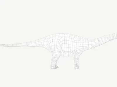 Apatosaurus dinosaur Low-poly 3D model