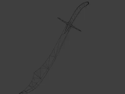 Arabian Scimitar Sword Low-poly 3D model