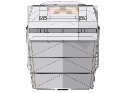 Sci-Fi Airship Futuristic Flying Ship Barge 002 3D model