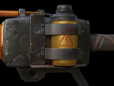 Fiery sword Free low-poly 3D model