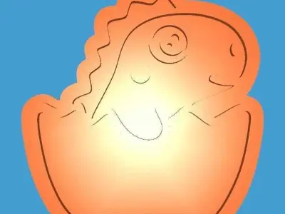 MakeIT Easter Cookie Cutter Dinosaur In Egg With Frame 3D model