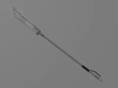 Low Poly Bloodforge Guandao - Chinese Polearm - Game Ready PBR Low-poly 3D model