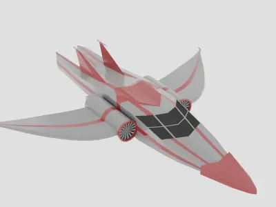 Spaceship flying in sky Free low-poly 3D model