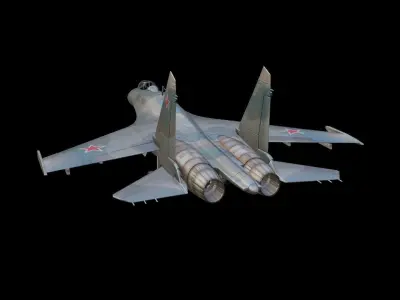 Sukhoi Su-27 Low-poly 3D model