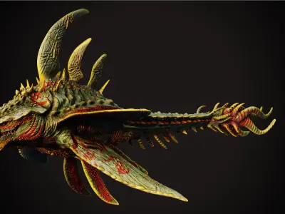 Monster fish  Low-poly 3D model