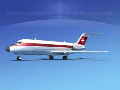 Douglas DC-9-15 Swissair 3D model