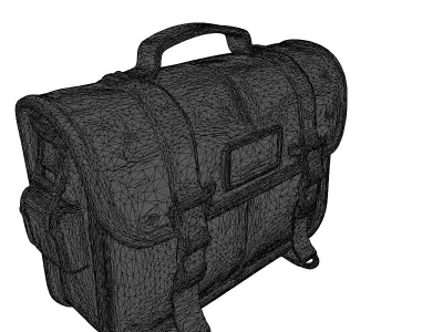 Vintage Military Canvas Satchel Bag 3D model
