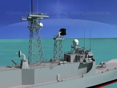 FFG 05 Adelaide Class Frigate HMAS Melbourne 3D model