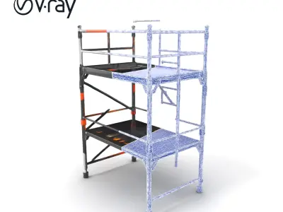Industrial Scaffold Ladder Modular Platform model pack Low-poly 3D model