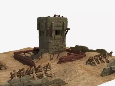 Desert Guard Tower 3D model