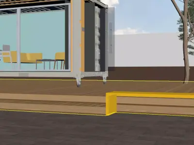 Modern Modular Backyard Office 3D Model 3D model