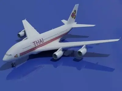 Textured Thai Airbus 3D model