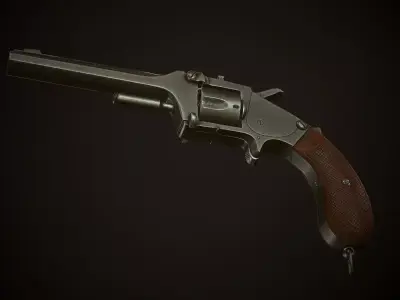 Revolver Saxon Reichsrevolver M1873 Low-poly 3D model
