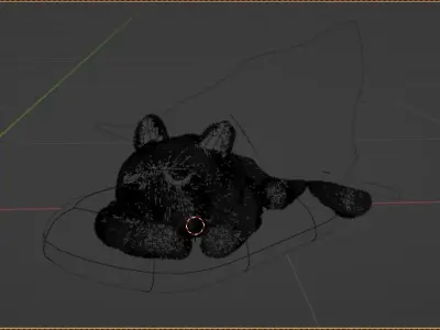 Halloween cat on a cushion 3D model