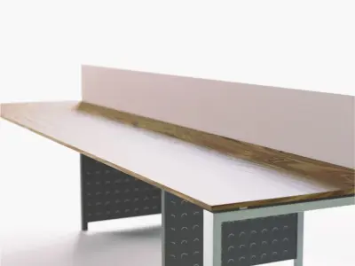 Shared Office Desk Free low-poly 3D model