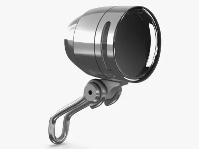 Aluminum Bicycle Front Light with Mount 3D model