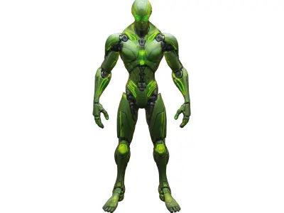 scifi fantasy protonic humanoid 3D model