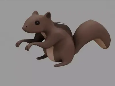 Squirrel - Low Poly bat Low-poly 3D model