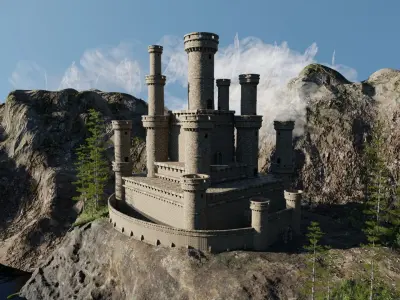 Path to Castle Scene 3D model