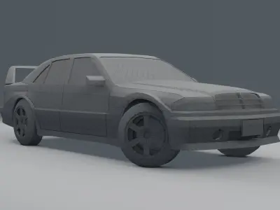 Mercedes-Benz Evolution II 190E Free low-poly 3D model