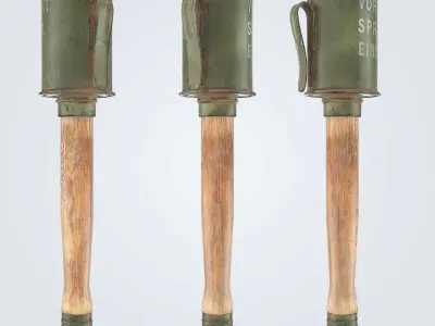 Anti Tank Stick Grenade Low-poly 3D model