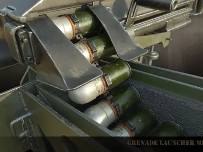 Grenade Launcher MK-19 Low-poly 3D model