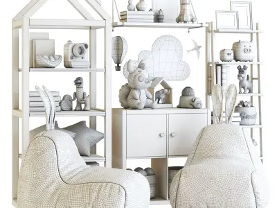 Furniture and toys for nursery 3D model