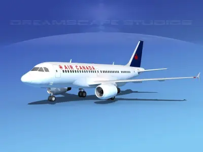 Airbus A319 Jetliners Collection 3D model