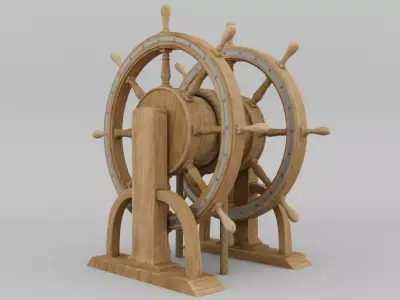 Ships Wheel from a Ship of the line -ship 3D model